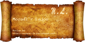 Mozsár Lajos névjegykártya